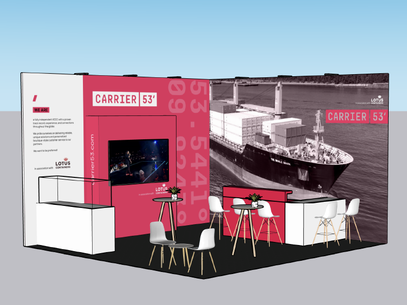 3d rendering of a modulair booth design